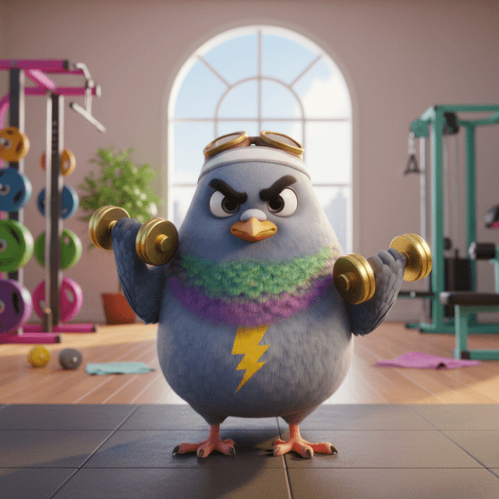Pidgie at the fitness studio