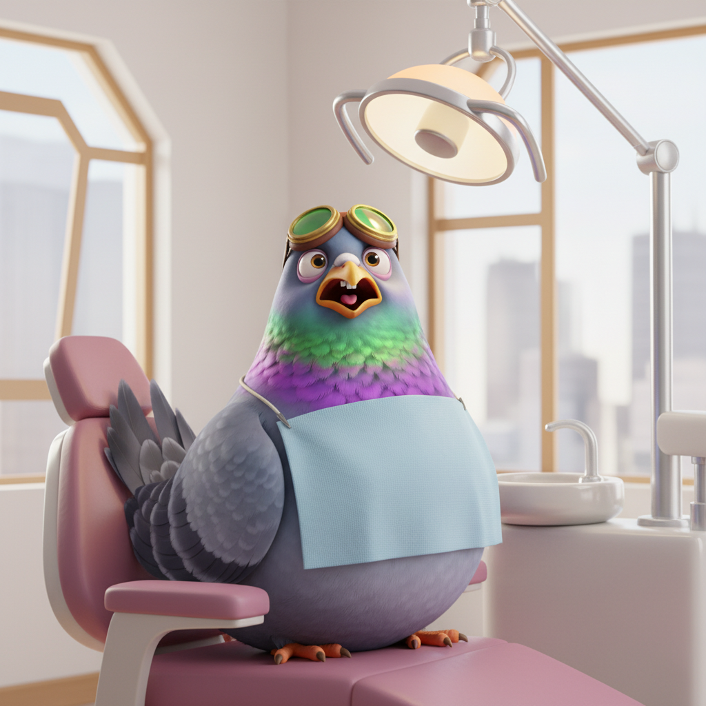 Pidgie at the dentist